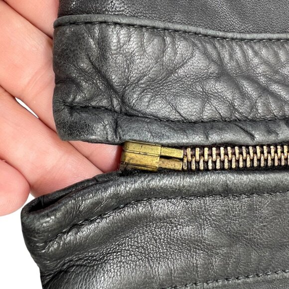 Hideout Vintage Womens Leather Jacket Moto Apparel Black Size 36 - Picture 12 of 16